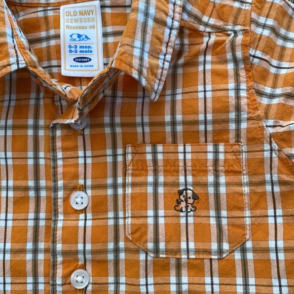 2-Piece Old Navy Denim Overalls and Plaid Button-Front Shirt 0-3 Months - Picture 8 of 12